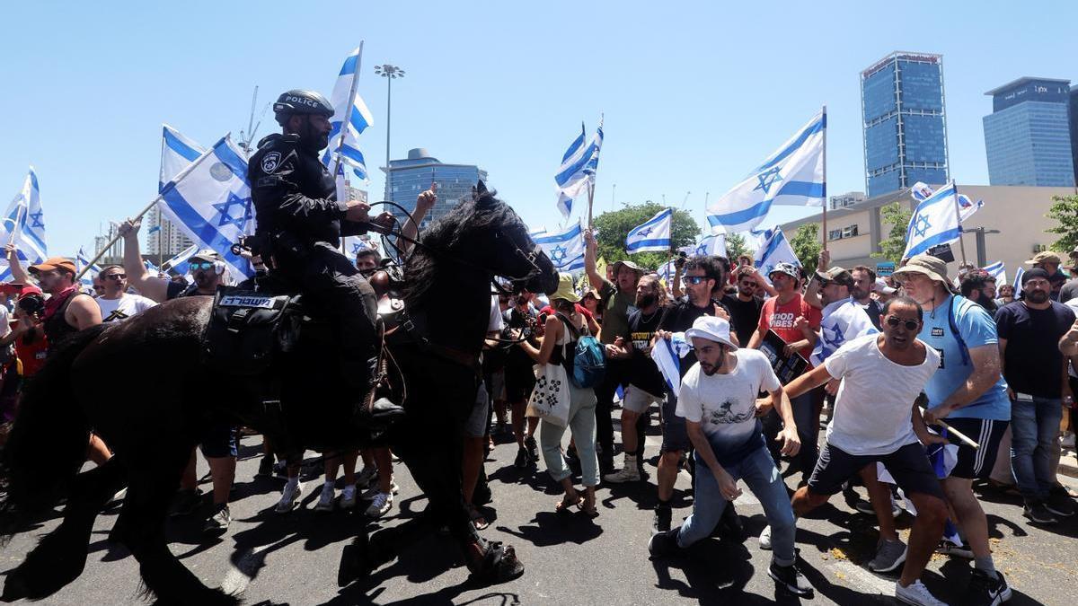 Protesta social por la reforma judicial del primer ministro israelí, Benjamin Netanyahu.