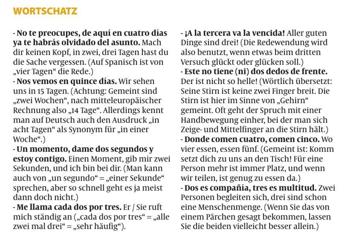 Der Wortschatz zum Thema.