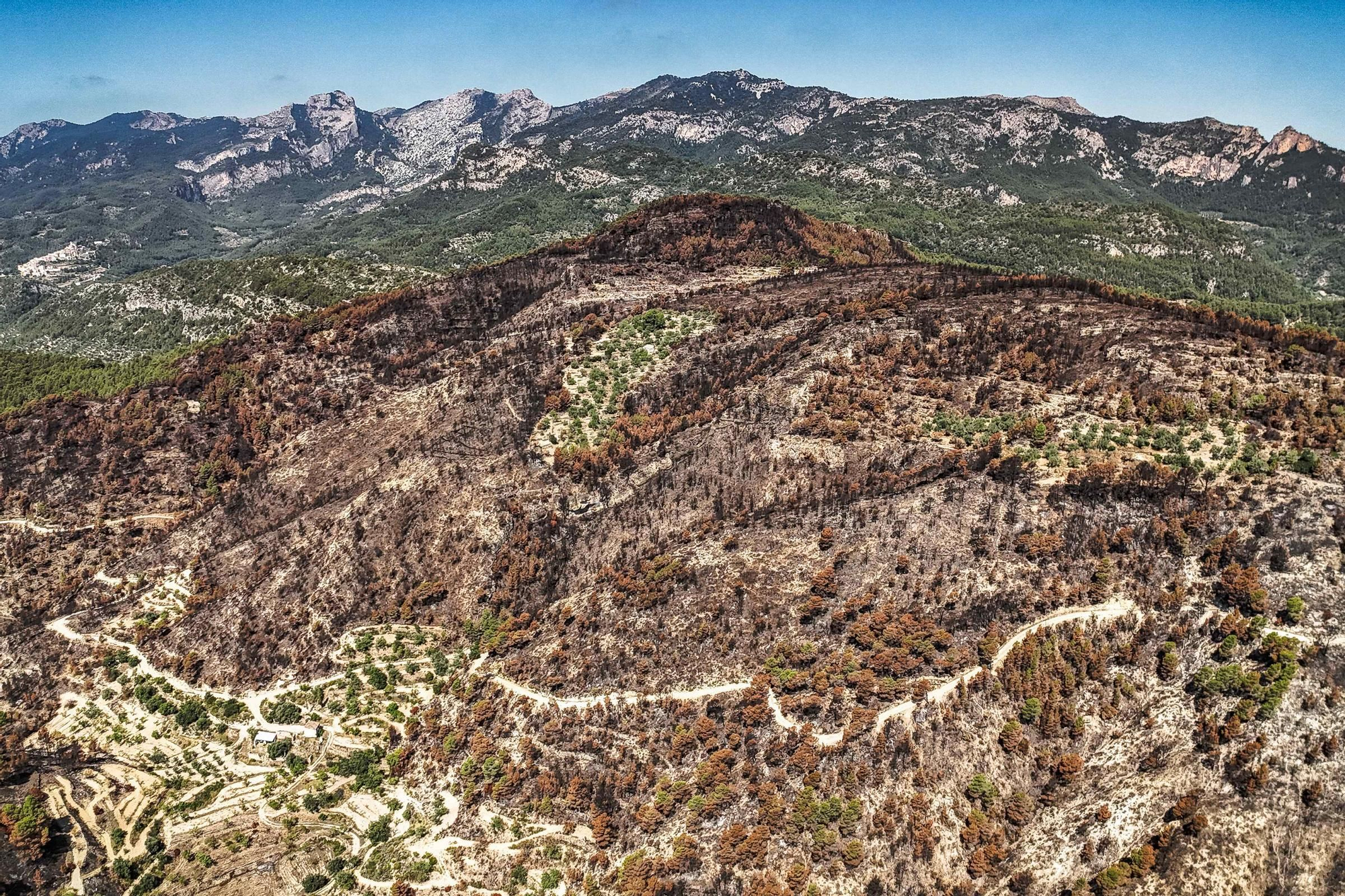 Les fotos de l'incendi de Paüls a vista de dron