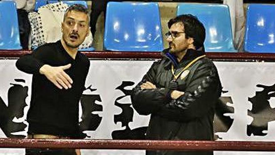 Ferran López (esquerra) durant un dels partits amb l&#039;Igualada