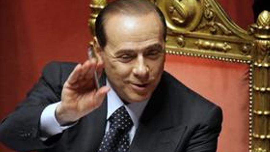 Silvio Berlusconi en el Senado italiano.