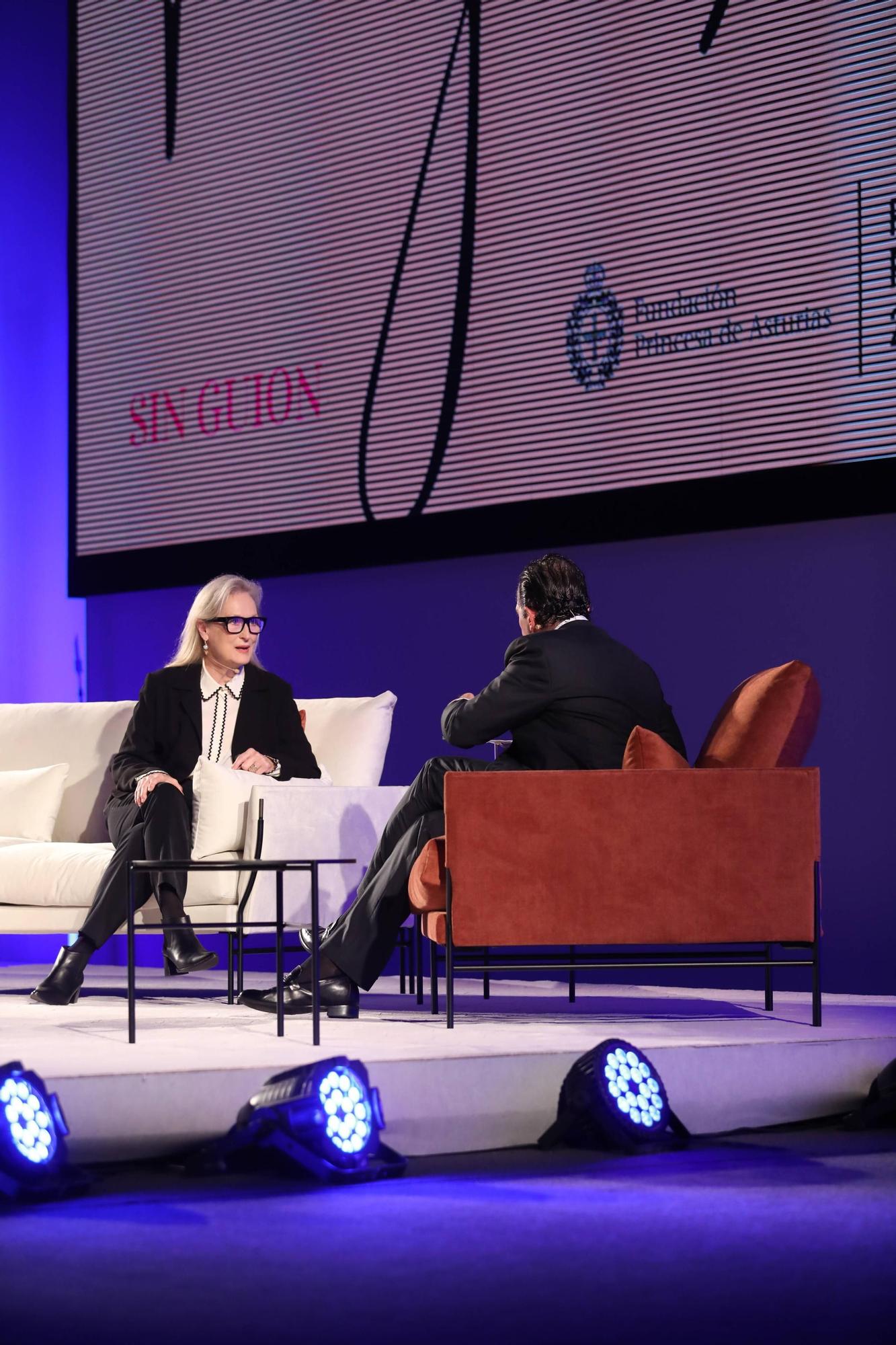 Encuentro entre Meryl Streep y Antonio Banderas en el Palacio de Congresos de Oviedo