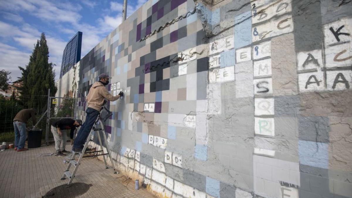 Un mural en el Estadi Balear | GUILLEM BOSCH