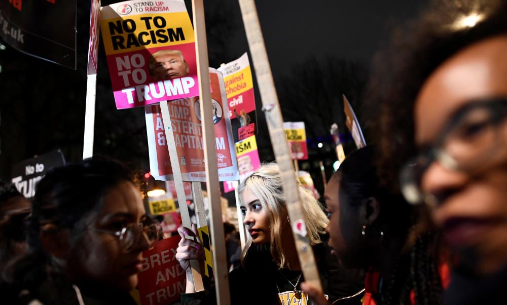 Protestas en Londres contra el veto de Trump