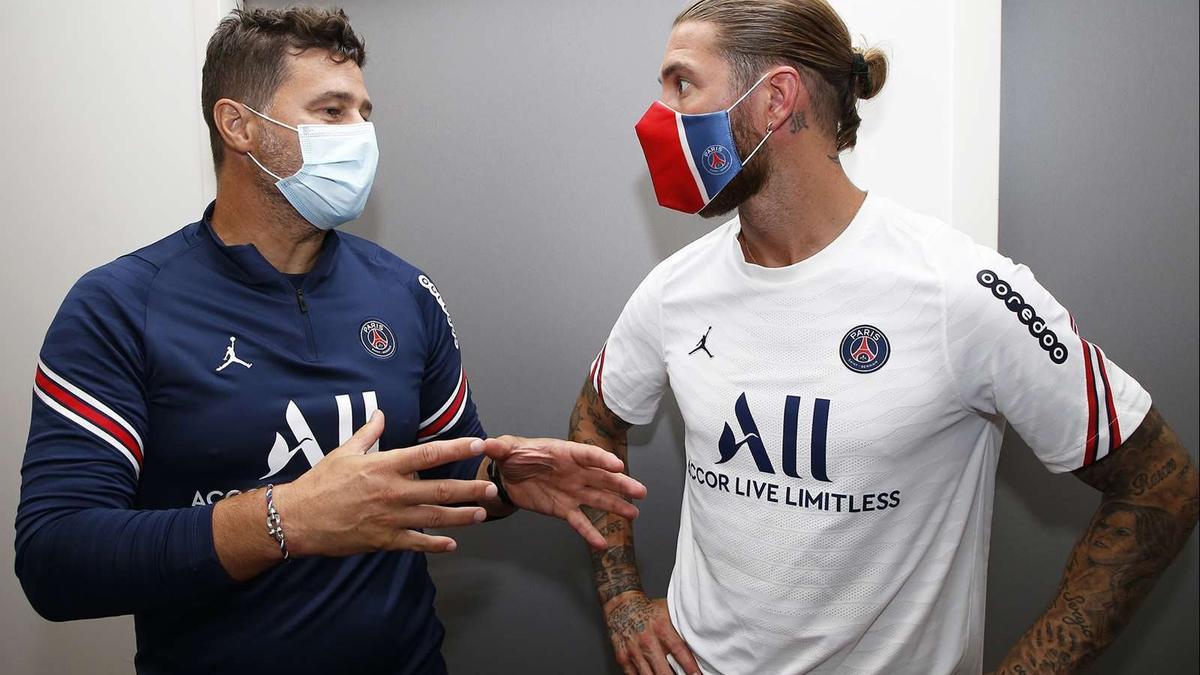 Mauricio Pochettino y Sergio Ramos.