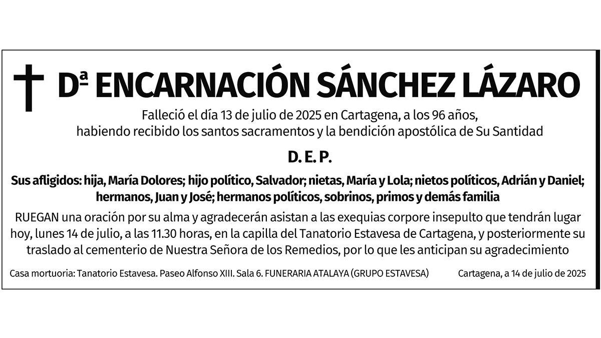 Dª Encarnación Sánchez Lázaro