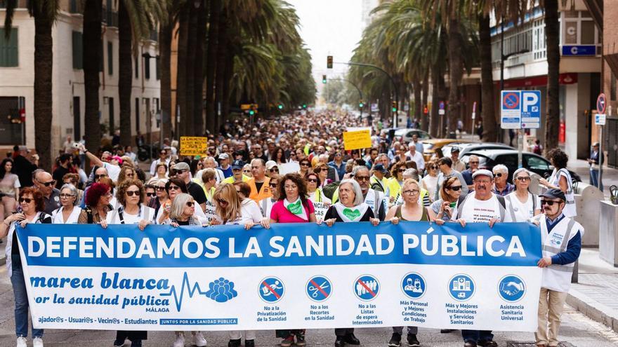 Imagen de la manifestación en defensa de la sanidad pública en la Alameda de Colón.