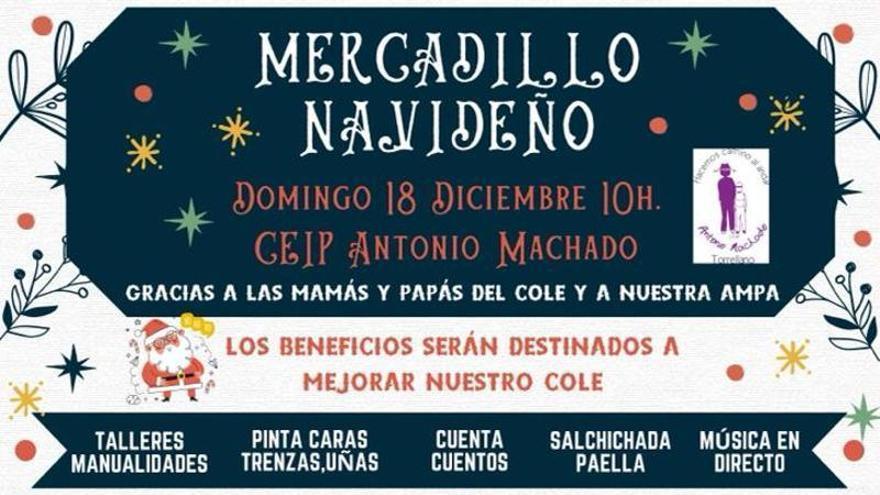 Mercado navideño y talleres para mejorar el colegio Antonio Machado de Torrellano, en Elche