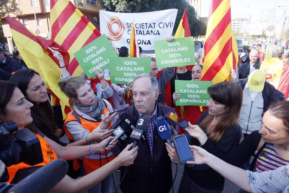 Concentració a Girona en favor de la unitat d'Espanya