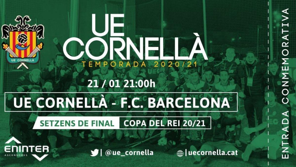 Entrada virtual UE Cornellà - FC Barcelona de la Copa del Rey