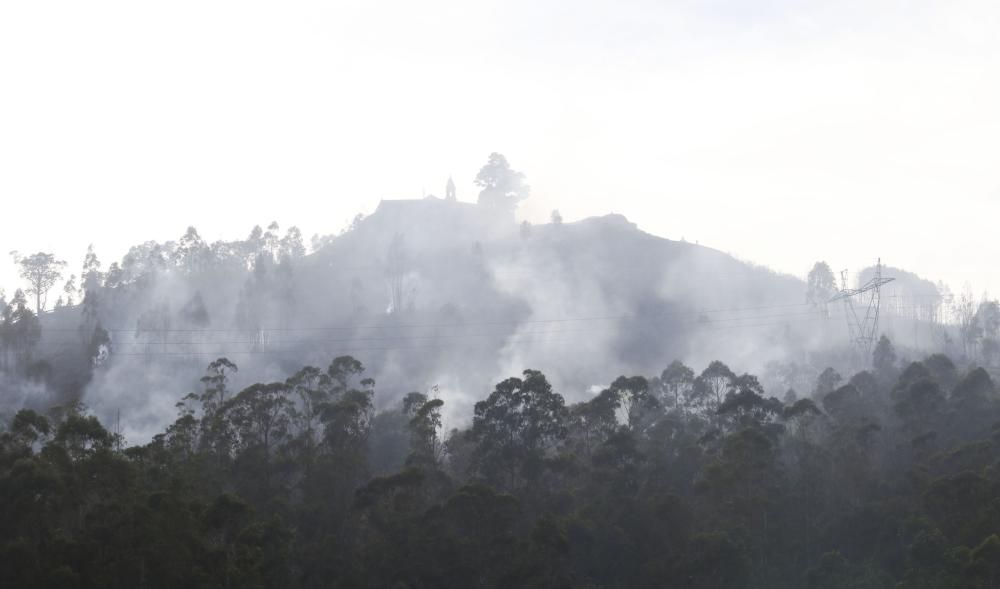 Incendio forestal en O Viso, Redondela