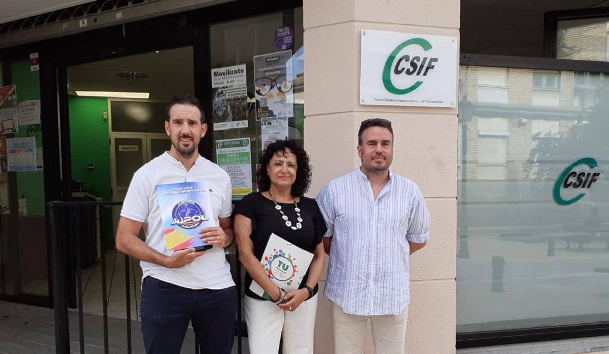 Representantes de Jupol y Csif que han denunciado este problema.