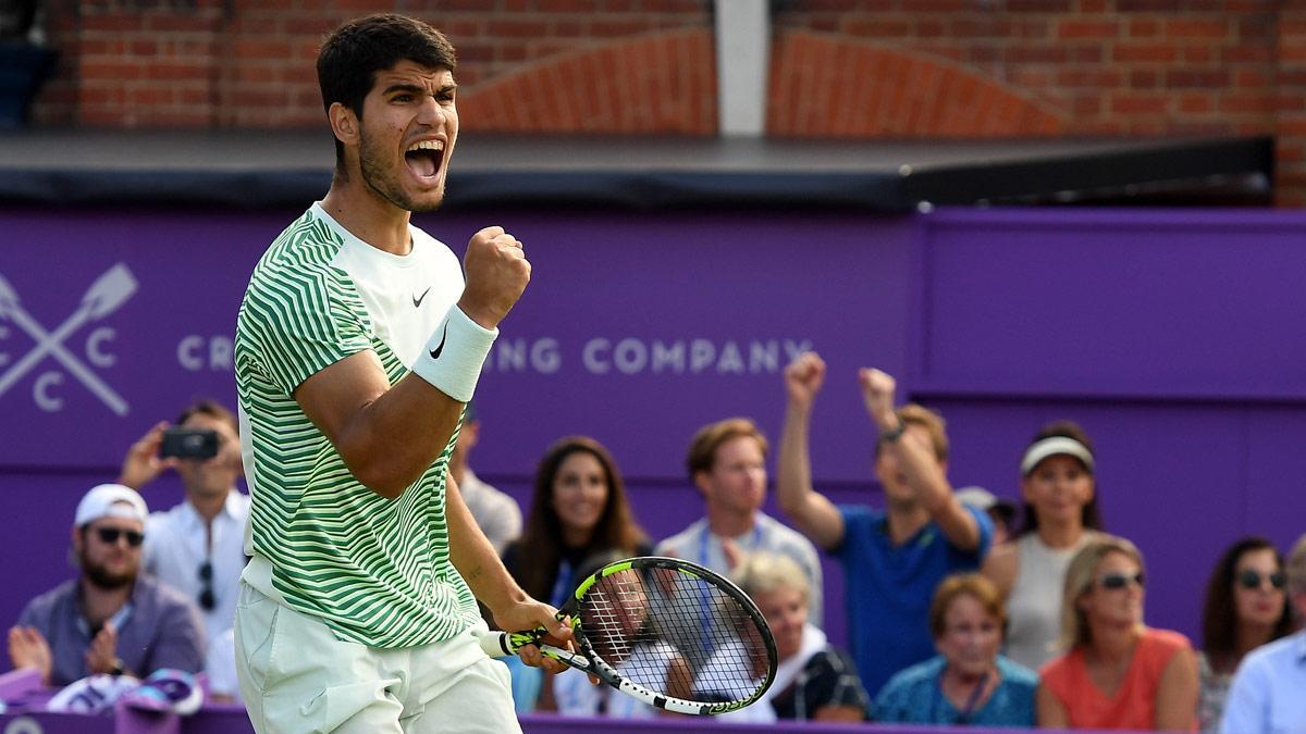 Alcaraz, durante el torneo de Queen's