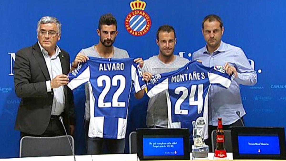 Montañes y Álvaro, presentados como nuevos jugadores del Espanyol
