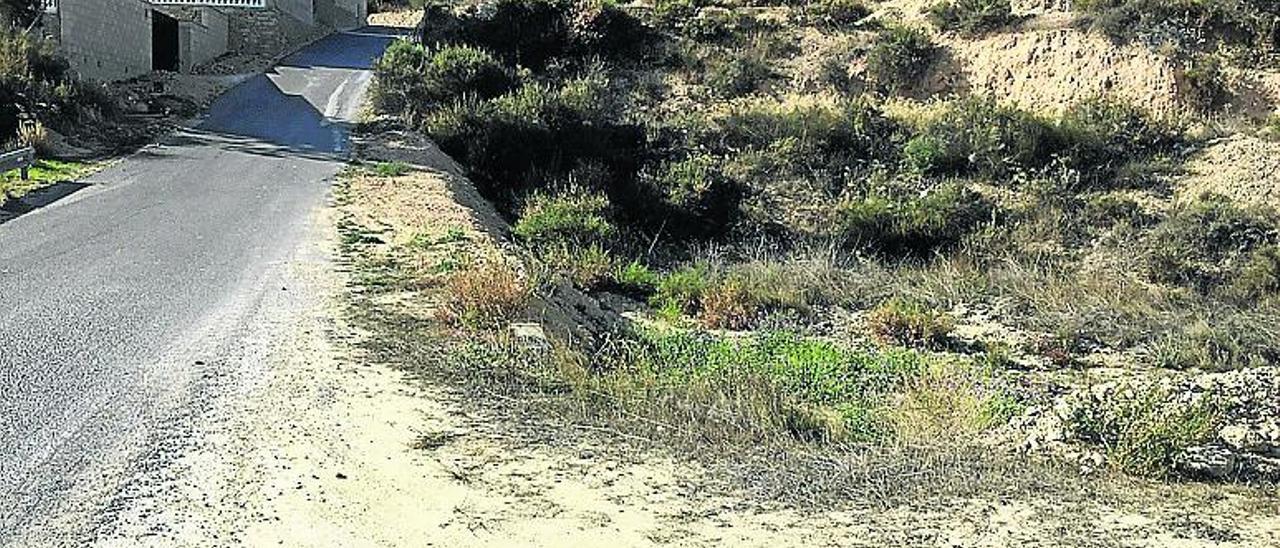 El camino del pantano en la zona rural de Crevillent.