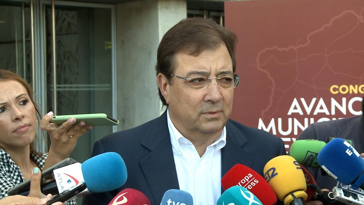 El presidente de la Junta de Extremadura Guillermo Fernández Vara hoy jueves en Mérida.