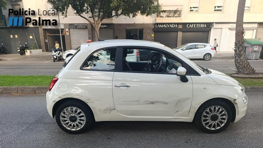 Un conductor se escapa tras chocar con varios coches y provocar situaciones de alto riesgo en la calle Aragón, en Palma