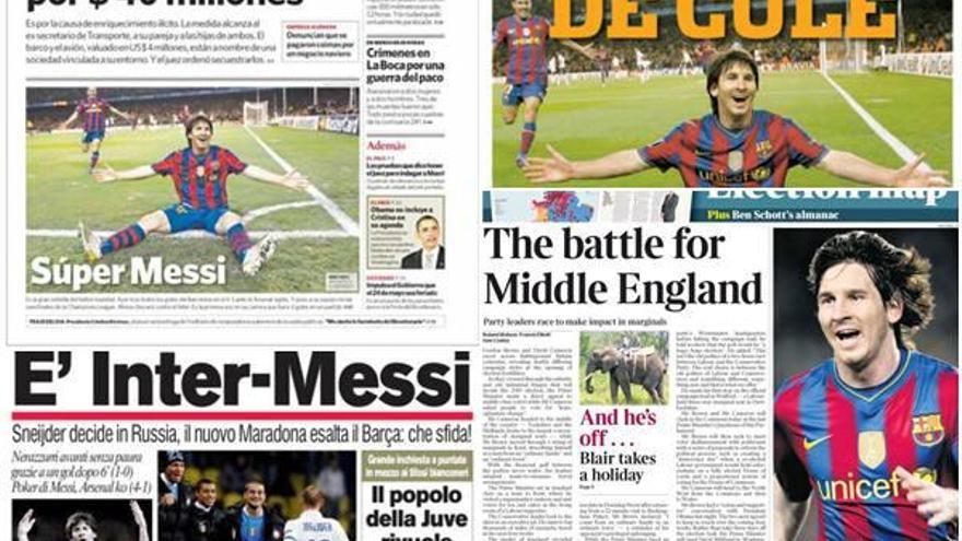 Los periódicos de medio mundo alaban la actuación de Messi