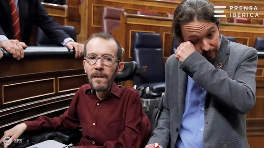 Las lágrimas de Iglesias tras la elección de Sánchez