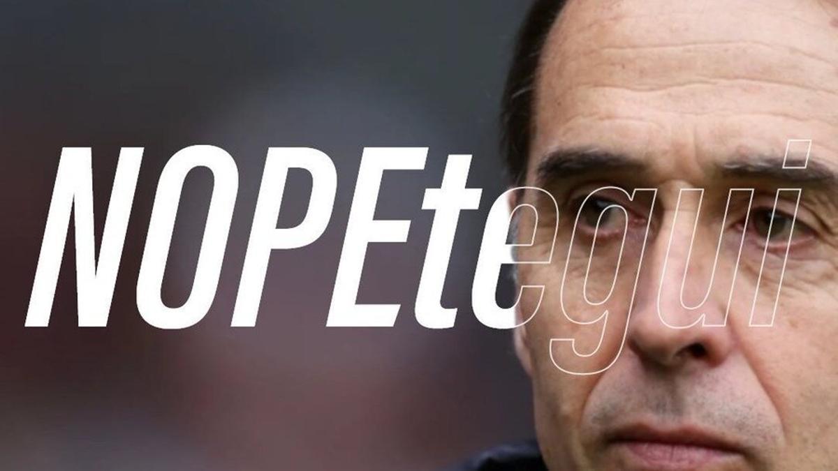 La imagen con el lema 'Nopetegui' que han viralizado los aficionados del AC Milan.