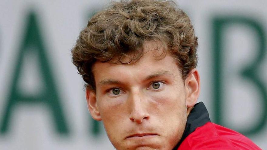 Pablo Carreño se dispone a devolver una bola al estadounidense Sock.