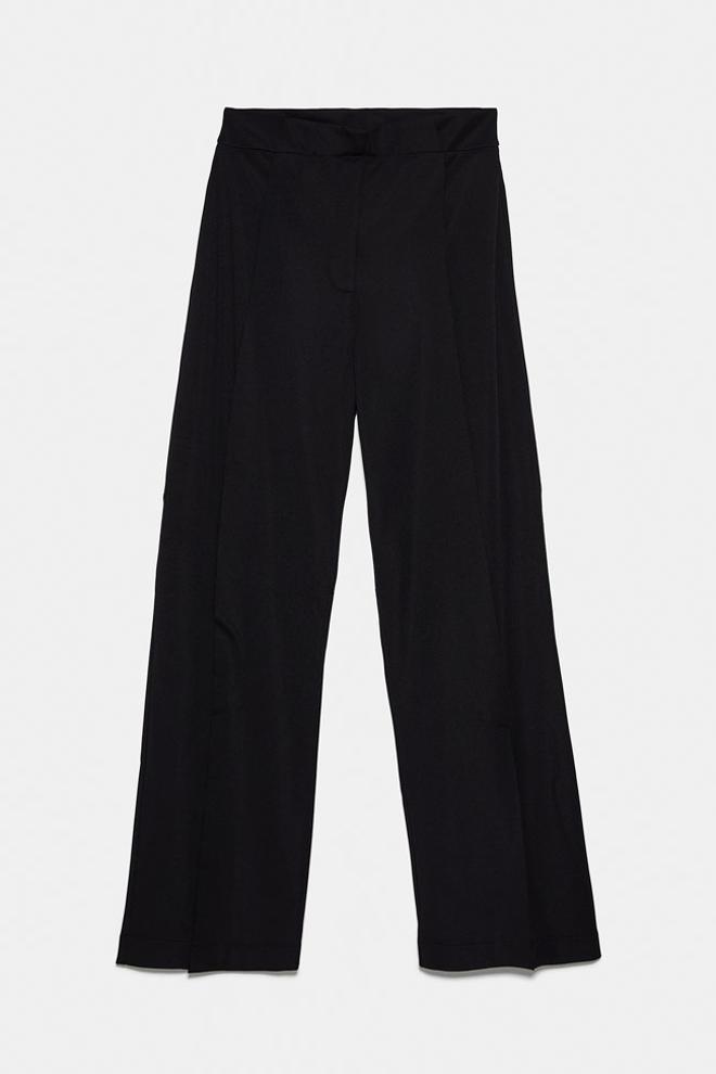 Pantalón negro con aperturas delanteras de Zara