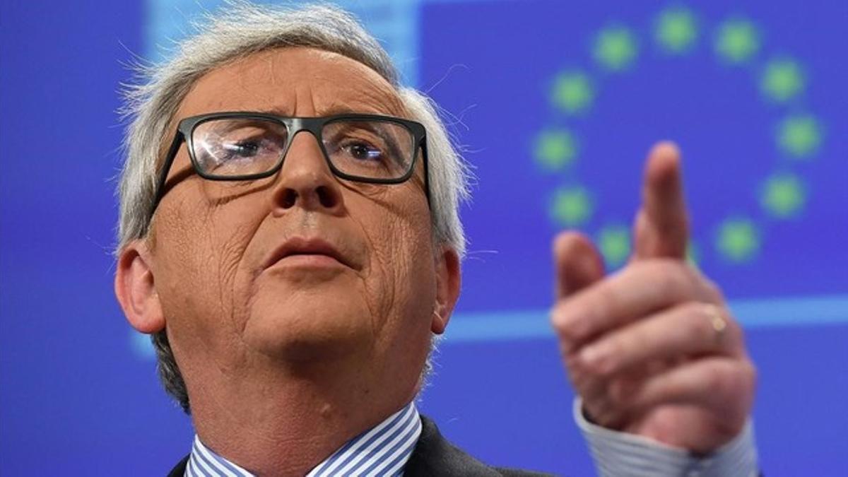 El presidente de la Comisión Europea, Jean-Claude Juncker, en la rueda de prensa que ha ofrecido este viernes en Bruselas.
