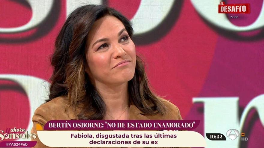 Fabiola Martínez, dolida en &#039;Y ahora Sonsoles&#039; por las palabras de Bertín Osborne