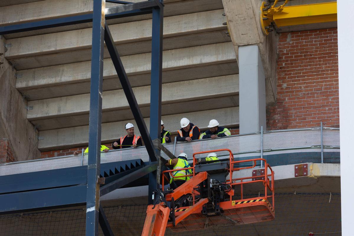 La construcción del Nou Mestalla, a finales de marzo.