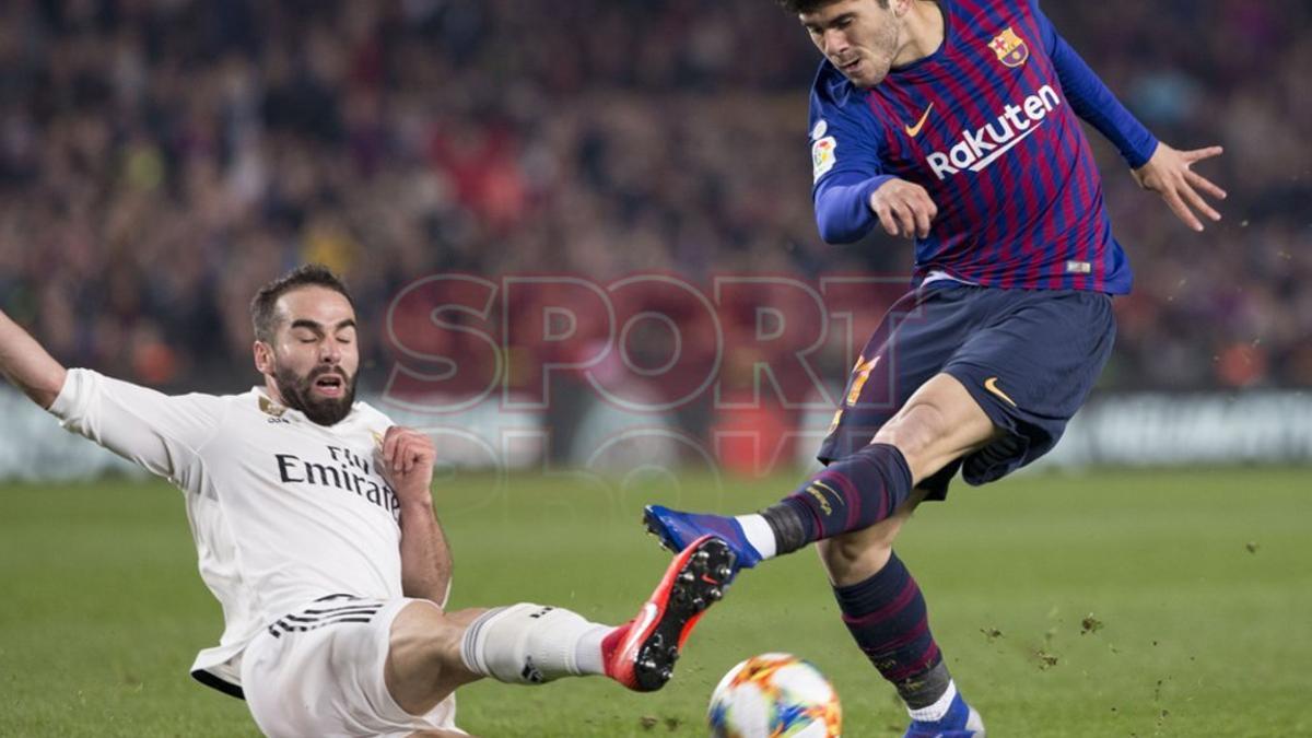 Imágenes del partido de ida de semifinales de Copa del Rey entre el FC Barcelona y el Real Madrid disputado en el Camp Nou