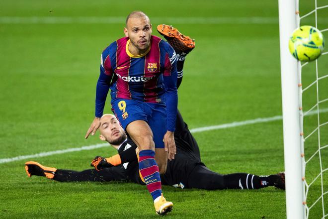 Martin Braithwaite llegó al Barça en el mercado de invierno procedente del Alavés y fue el 9 culé en la 2020/21