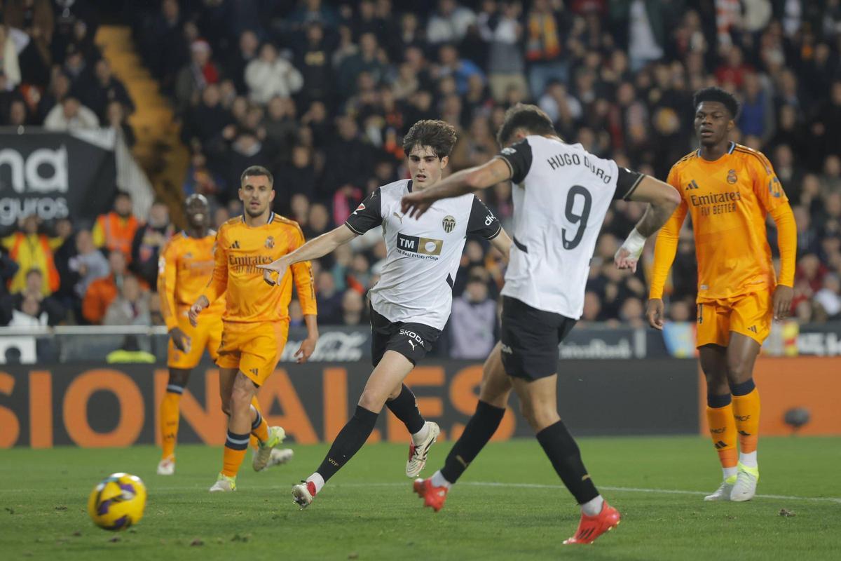 Hugo Duro marca el 1-0 en el partido de la pasada campaña