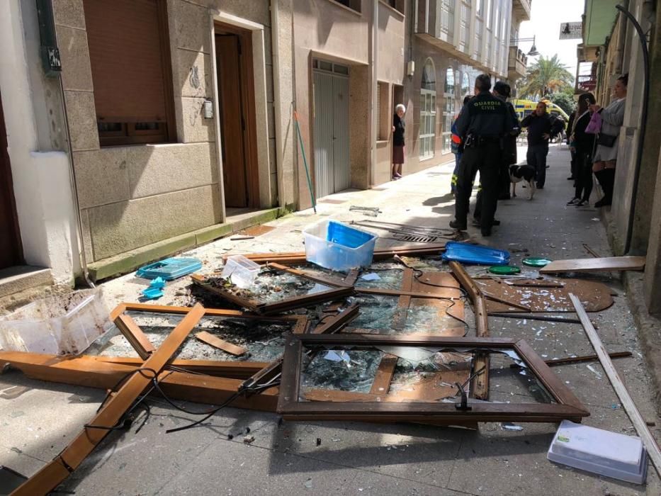 Explosión en el centro de Cangas