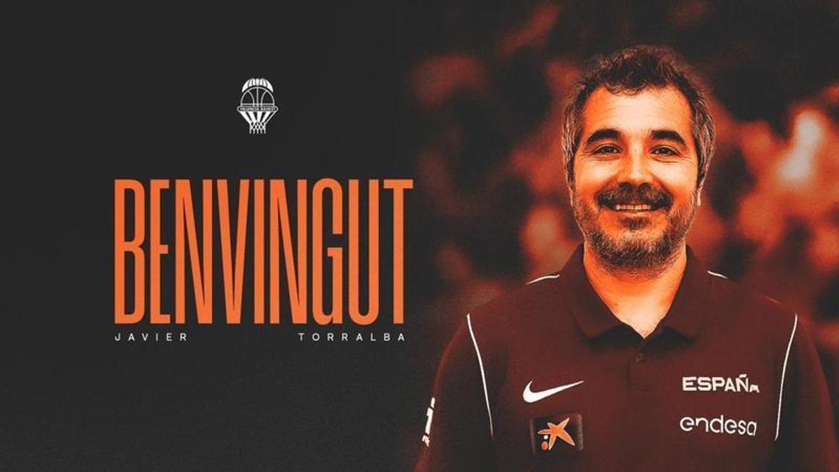 Cartel anunciador de Javier Torralba como nuevo técnico del Valencia.