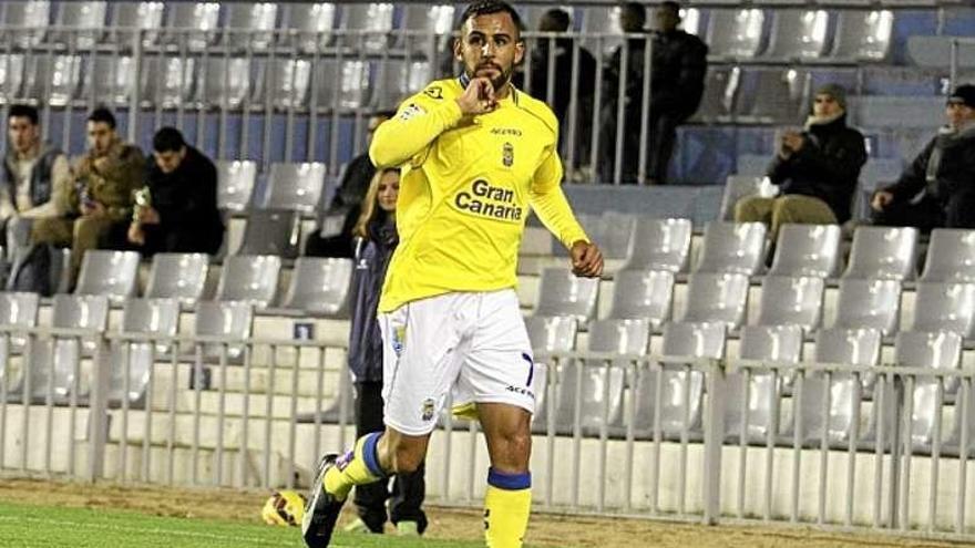 Nauzet, durante un partido con Las Palmas. // FdV