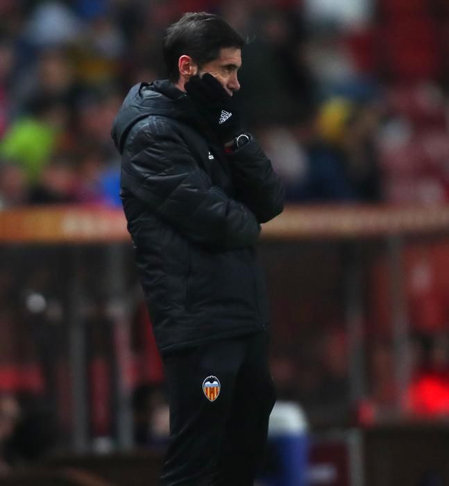 Los gestos de Marcelino en el partido Sporting - Valencia CF