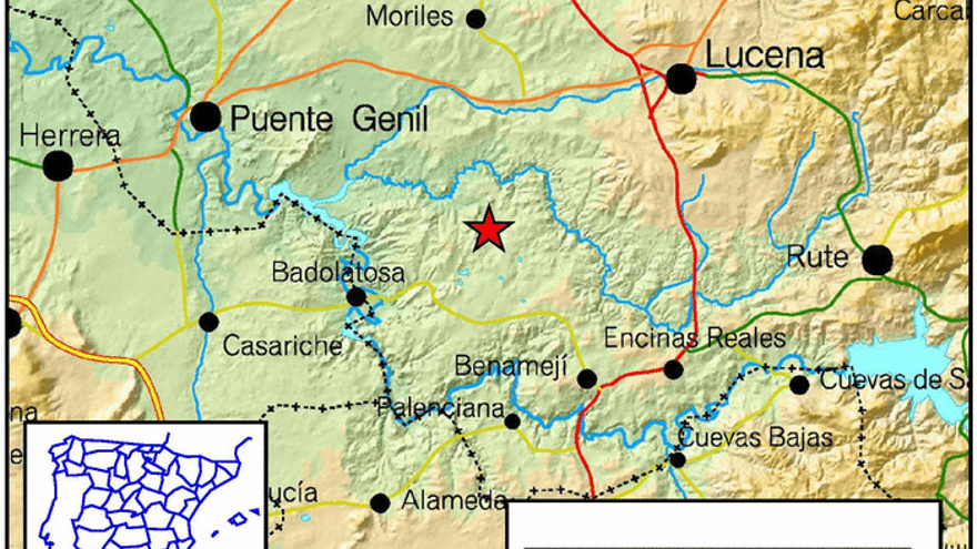 Registrado un terremoto de magnitud 3,1 en el término de Benamejí