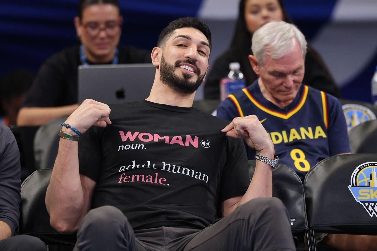 CHICAGO, ILLINOIS - AUGUST 23: Former basketball player Enes Kanter Freedom poses for a photo courtside prior to the game between the Chicago Sky and the Indiana Fever at Wintrust Arena on August 23, 2026 in Chicago, Illinois. NOTE TO USER: User expressly acknowledges and agrees that, by downloading and or using this photograph, User is consenting to the terms and conditions of the Getty Images License Agreement.   Michael Reaves/Getty Images/AFP (Photo by Michael Reaves / GETTY IMAGES NORTH AMERICA / Getty Images via AFP)