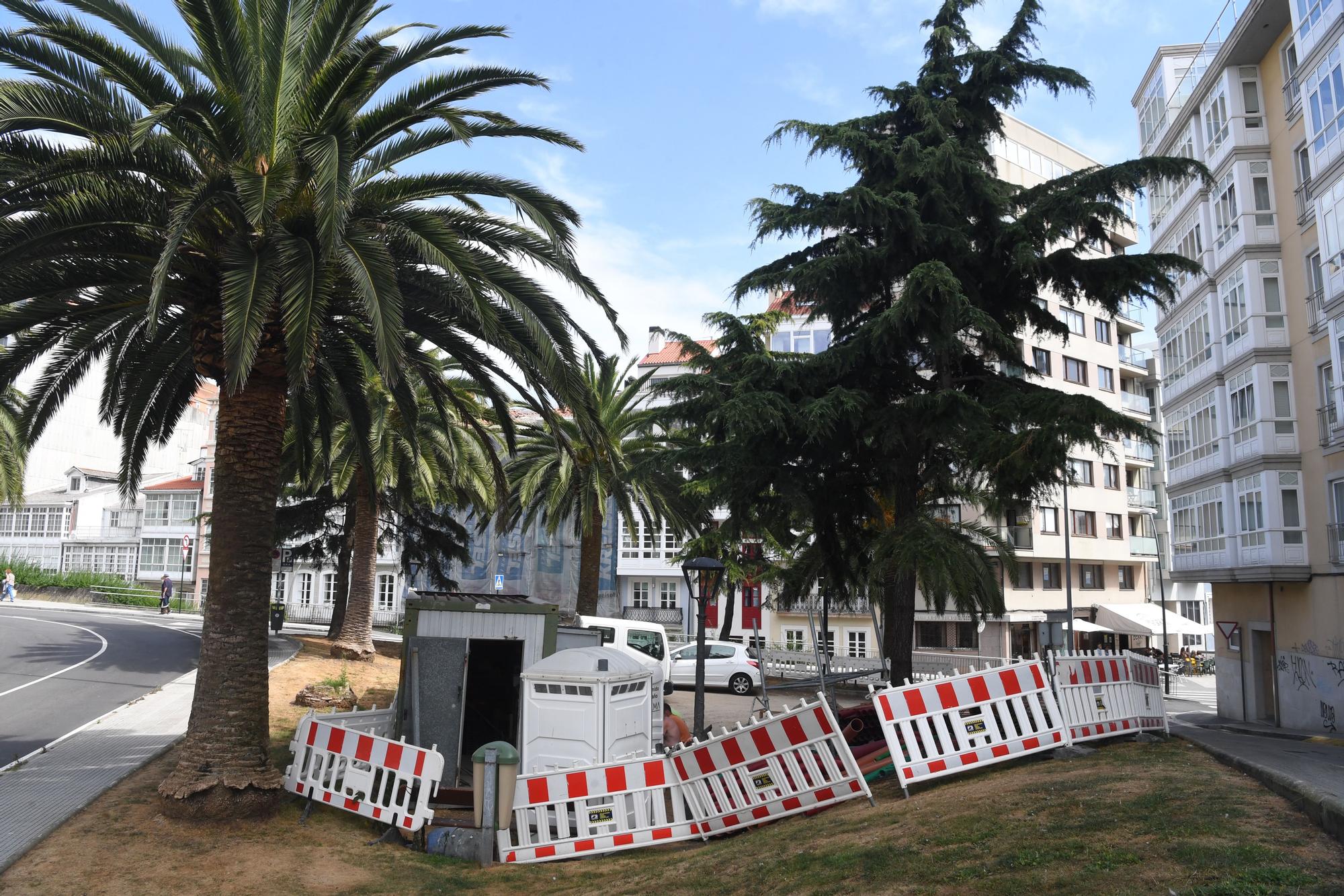 Obras entre Alfonso Molina y calle Cabanas