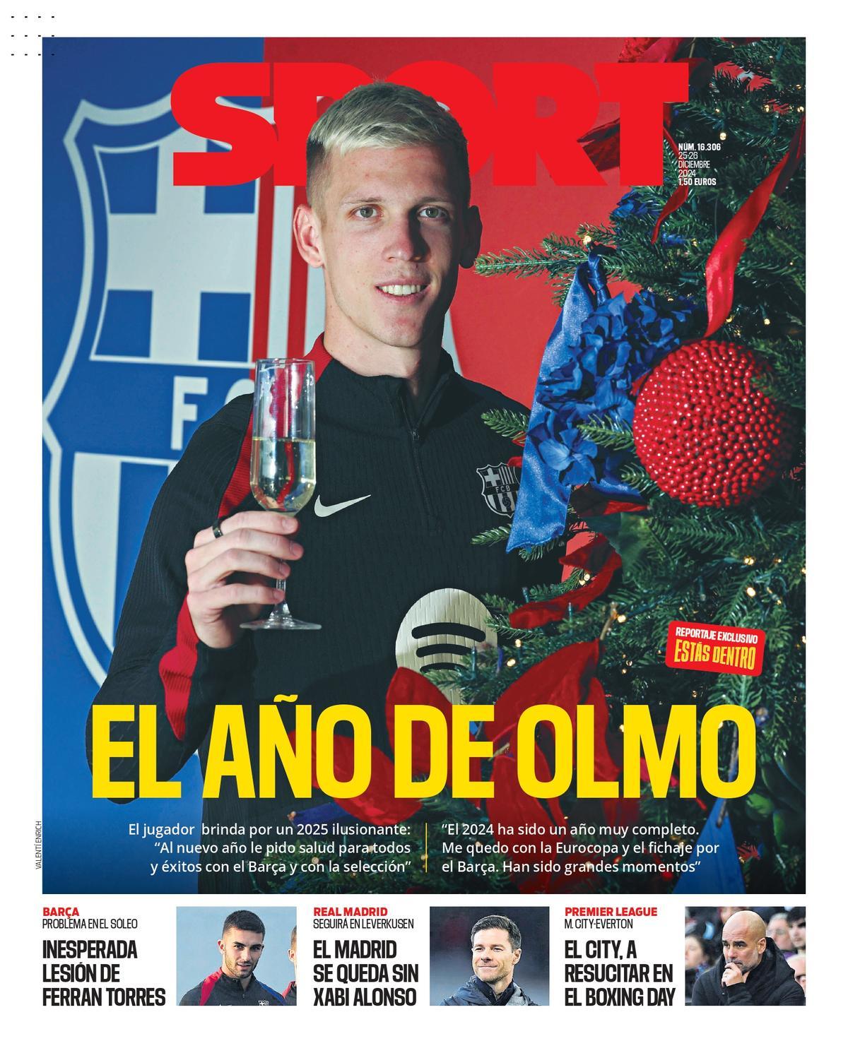 La portada SPORT para el día de Navidad