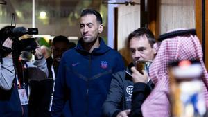 Sergio Busquets accede a la sala de prensa