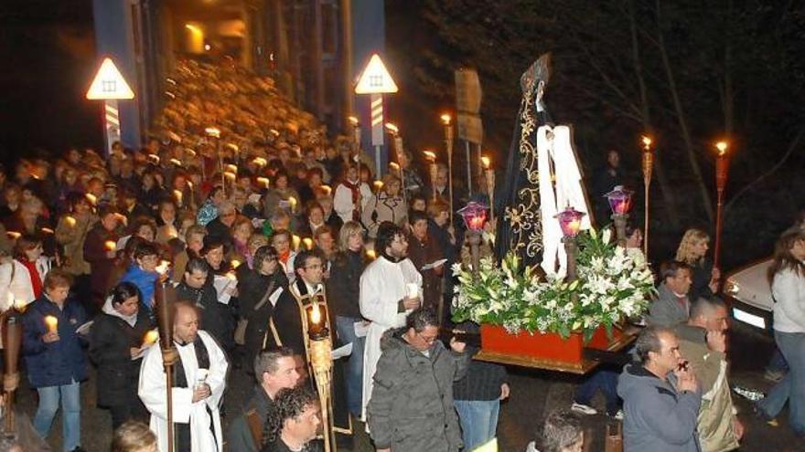 La procesión del Viernes Santo en Blimea.