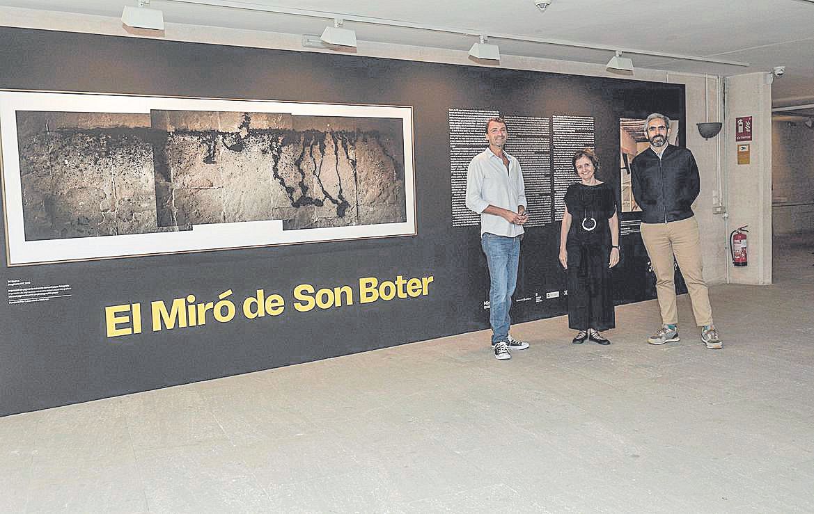 Rif Spahni, Patricia Juncosa y Francisco Copado, ayer en la Fundació Miró.