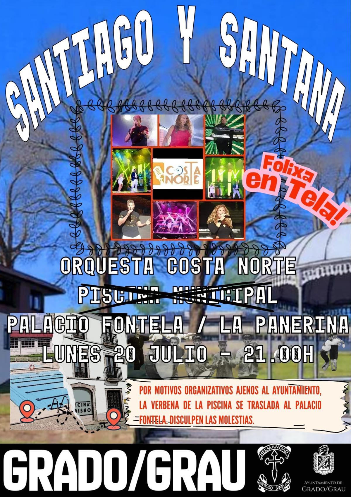 Cartel anunciador con la nueva ubicación.