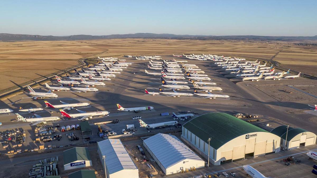 Imagen de archivo del aeropuerto de Teruel, cuyo principal operador industrial es la empresa Tarmac.