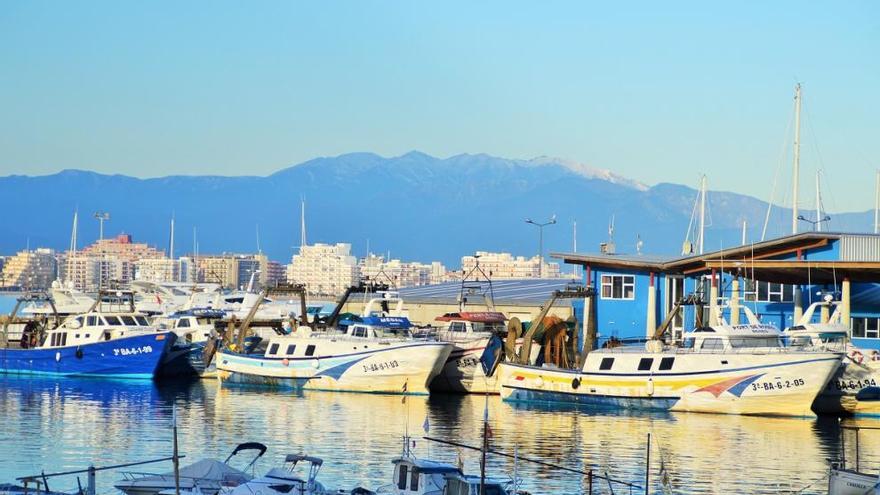 La flota de Roses amarrada a port.