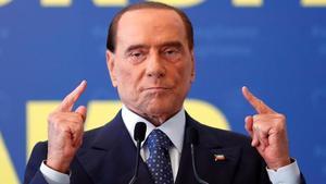 Berlusconi, en el mitin de su reaparición, en Fiuggi (centro de Italia). el pasado septiembre.