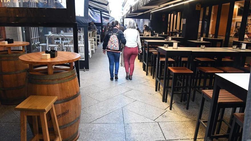 Situación de las terrazas en la calle Estrella a principios de año.