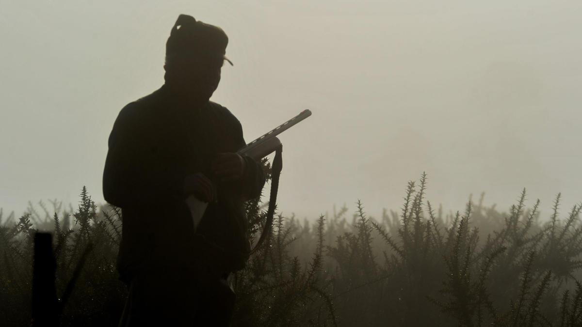 Un cazador en un monte del área sanitaria.