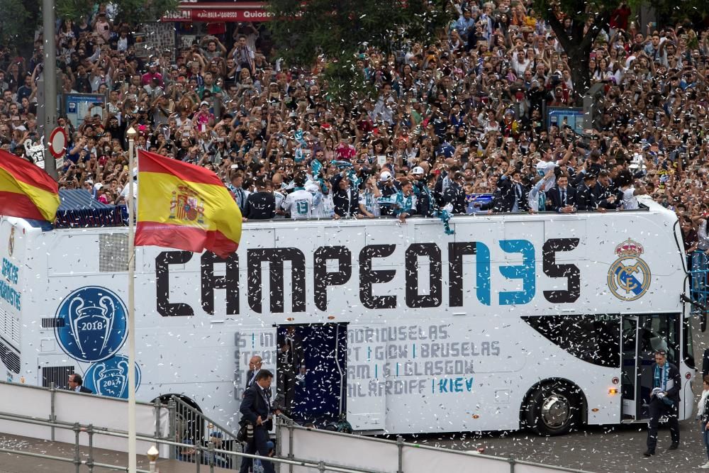 Las celebraciones del Real Madrid tras ganar su decimotercera Copa de Europa